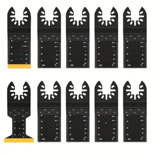 10PCS Titanium Oscillating Tool Blade, Professional Universal Multitool Blades for Wood Metal, Multi Tool Blades Kits,