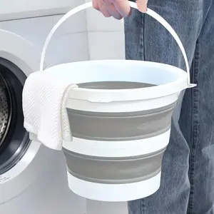1pc, Folding Bucket, Portable Water Bucket, Foldable Car Washing Bucket, Outdoor Camping Fishing Travel Water Bucket, Wash Bucket, Plastic Water Holder, Easy To Storage, Cleaning Supplies, Household Gadgets