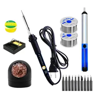 Professional Soldering Iron Kit, Precision Temperature Control, Includes 10 Solder Tips, Two Rolls of Solder Wire, Rosin, Cleaning System
