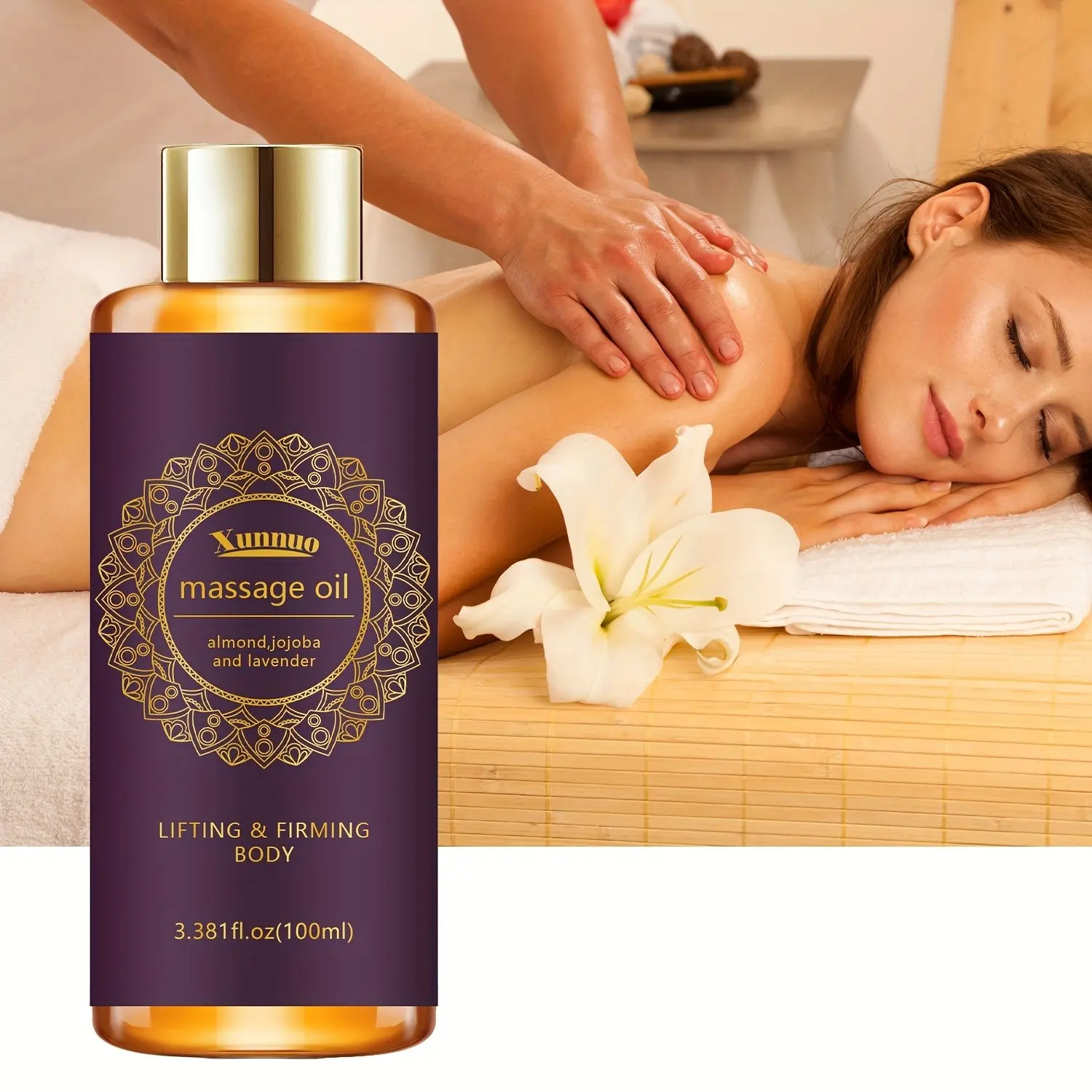 Lavender Body Massage Oil 100ML, Rich in Lavender, Jojoba Oil, Sweet Almond Oil, After Bath, Massaging, Humidifier, Moisturizing Skin, Soothing Oil, Body Care Oil, Body Firming Oil, Gift, Body Oil Moisture