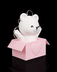 Peek-A-Bear Gift Box Keychain | Bearly Loved Collection | 3D Printed Surprise Bear Charm