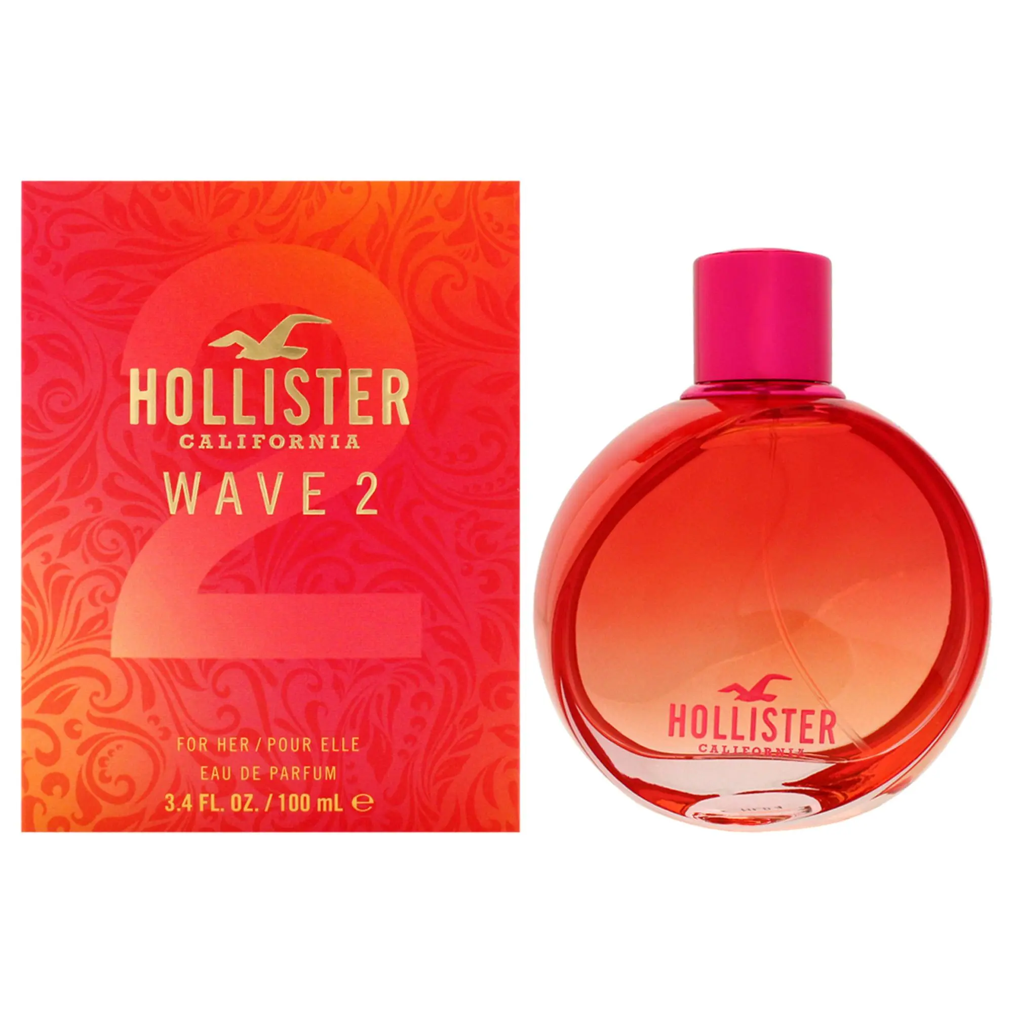 Hollister Wave 2 Refined Women's EDP Spray, 3.4 fl oz, Portable Size, Single Bottle