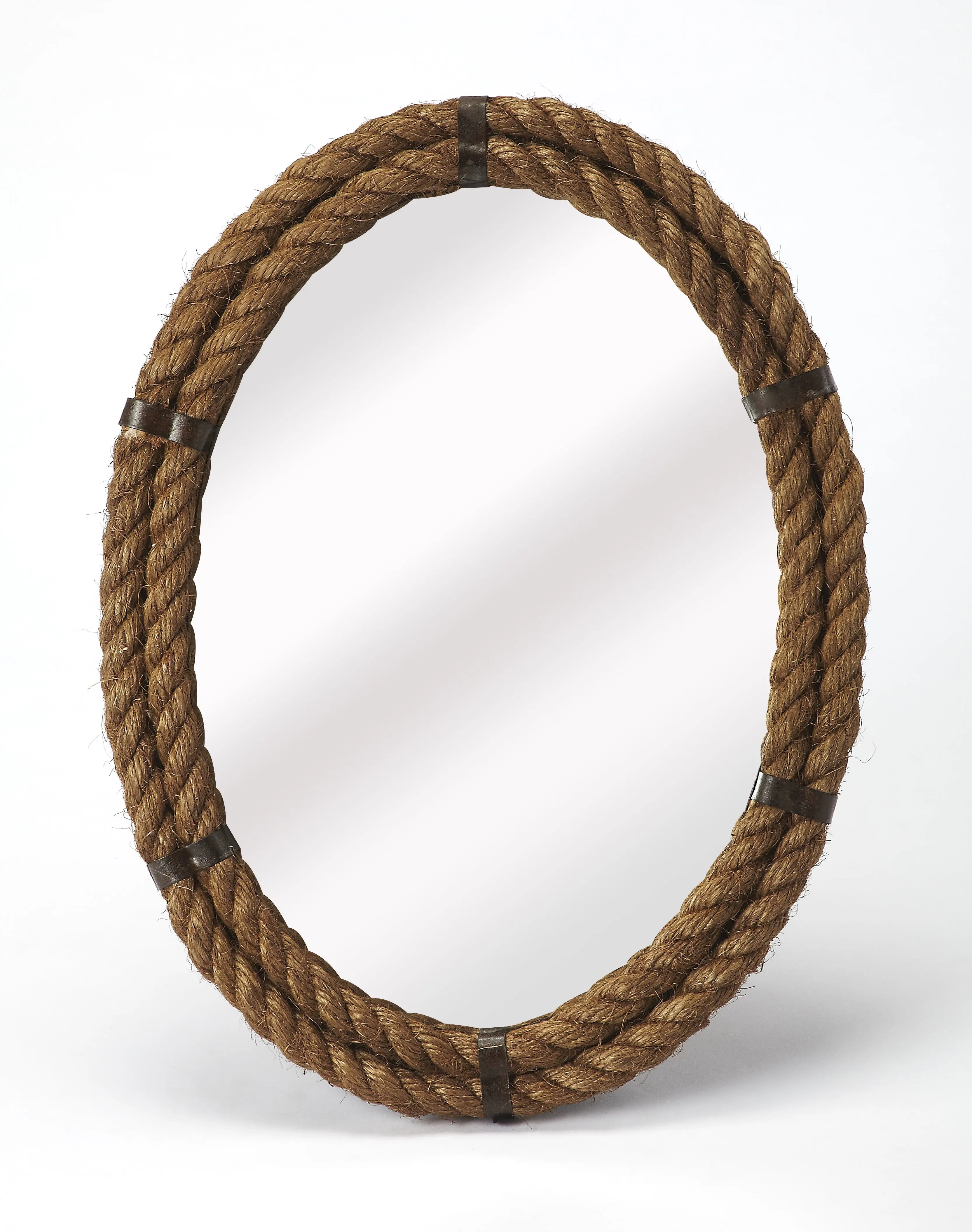 Butler Specialty Company Darby 18 in. W x 24 in. H Oval Rope Wall Mirror, Light Brown