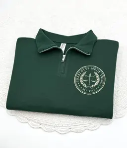 Embroidered Custom Logo Quarter Zip Sweatshirt: Personalized Logo, Text or Monogram