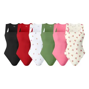 OQQfitness Womenswear 6 piece Printing combination Womenswear Underwear Sexy Sleeveless Tops Bodysuits OQQfitness Womenswear 6 piece Printing combination Womenswear Underwear Sexy Sleeveless Tops Bodysuits