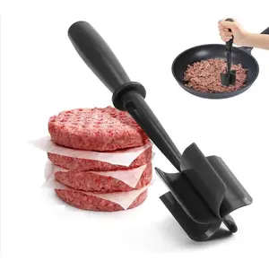 MIUVA Sturdy Kitchen Meat Chopper, BPA-Free Utensils for Hamburger Mixing, Smooth Operation Smasher, Heat Resistant Ground Beef Masher Thanksgiving cooking utensils  Valentine's Day gift Christmas Gift Set Stock Up