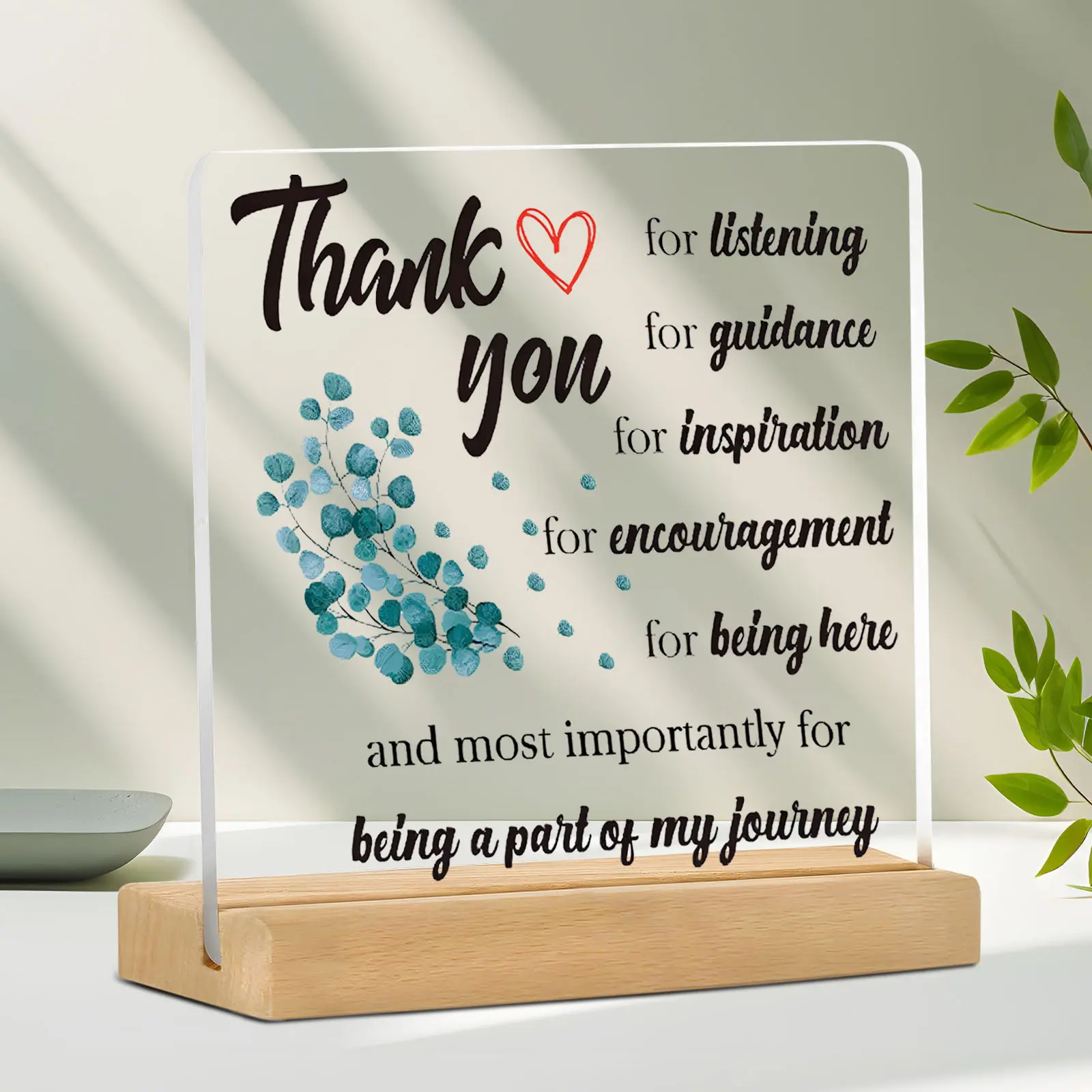 Acrylic Decorative Sign, Thank You Gift for Teachers, Mom Dad Grandma Mentor Coach Godmother, Teacher's Day Mother's Day Father's Day, Acrylic Plaque Sign, Wooden Home Sign