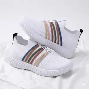 Walk on Clouds! Thick Sole Breathable Slip-On Sneakers | Casual Women's Knit Athletic Shoes