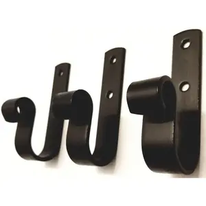 3 IRON WALL HOOKS - Hand Forged Solid Wrought Iron