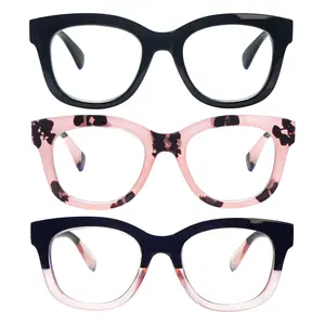 3 Pack Oprah Reading Glasses for Women Blue Light Blocking Fashion Readers with Spring Hinge Computer  Eyeglasses