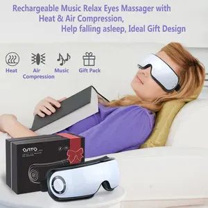 Heated Eye Massager with vibration Air Compression Eye Mask Music Relax Help Falling Asleep relieve eye fatigue Reduce headaches Improve Sleep