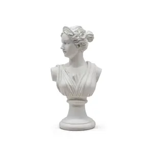 White Diana Goddess Bust Statue | Classic Greek Roman Mythology Sculpture | Art Studio Display Decor | Minimalist Resin Ornament for Home Office Desktop Shelf Aesthetic Accent，Timeless Elegance，Perfect Gift for Art Students