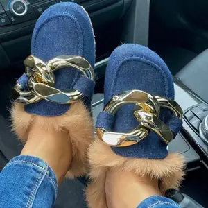 Fur Loafers Women Shoes