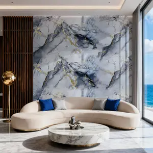 Marble Tile Wall Stickers Kitchen Bathroom Waterproof Self-Adhesive Wallpaper, Modern Decorative Tiles for Renovation & Decoration, Marble Backsplash Wallpaper