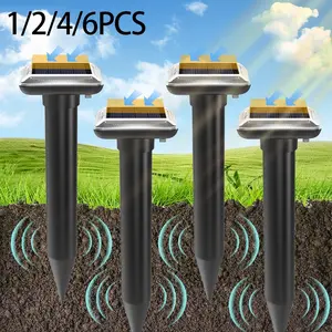 Solar Powered Mouse Snake Repeller Snake Repellent, 1/2/4/6pcs Ultrasonic Vibration Deterrent, Rechargeable Battery, for Garden Orchard Outdoor Use, Multiple Options