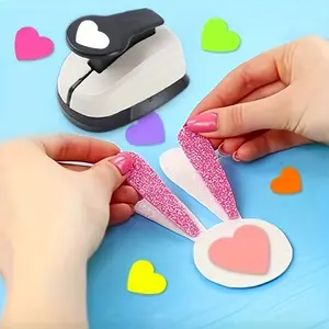 Heart Embossing Tool DIY Heart Punch Machine, Handmade Heart Shape Smooth Hole Puncher, Single Pack, Perfect for Crafts and Decorations, Office Stationery Supplies