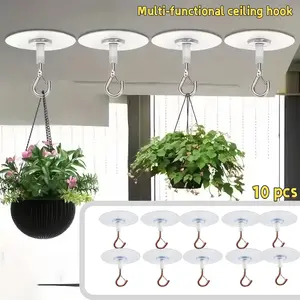 Self-Adhesive Ceiling Hooks, Christmas Decor Hooks, Waterproof Multi-Purpose Hooks, No Drilling Installation, for Chandeliers, Plants, Balloons, Wind Chimes