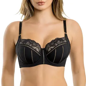 PARFAIT Charlene P5000 Full Busted Contour Balconette Padded Wired Bra - Black, Elegant Vintage-Inspired Design, Adjustable Straps, Everyday Elegance Lingerie