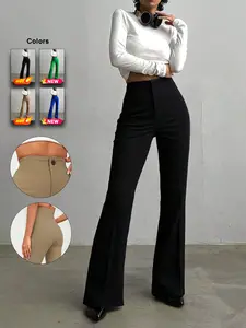 Women's High Waist Straight Leg Pants, Casual Elegant Commuter Trousers, Perfect for Daily, Everyday, Office, Home, Dates, Small Parties