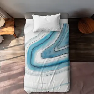 360 stand Twin Extra Long Round Geode Abstract Minerals Printed Face Duvet Cover, Bedroom Bedding Set, Soft Textile Bedding & Linen Home Soft Furnishing (Geode Art Design), Decorative Duvet Cover, Twin Duvet Covers
