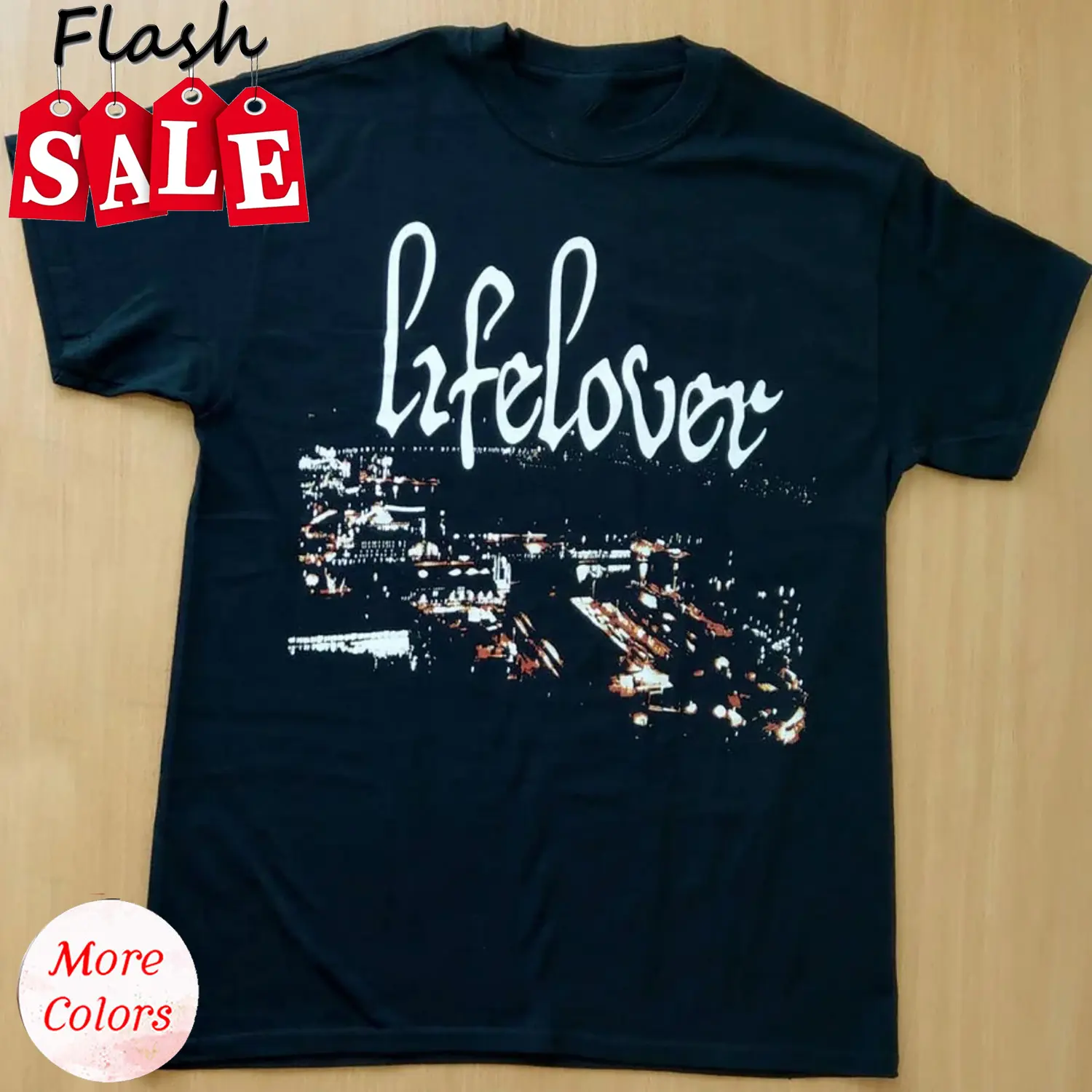 Lifelover Band Black T-Shirt Cotton Full Size.