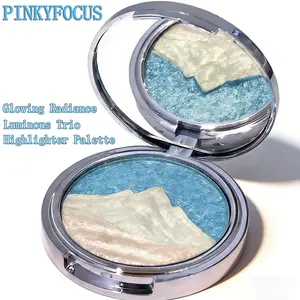 3-in-1 Highlighter Palette ✨ | Face & Eye Brightener, Transfer-Proof & Long-Lasting | Creates a 3D Sculpted Glow with Natural Flush 🌟 | Perfect for Day-to-Night Looks, Parties & Holiday Gifts (Valentine‘s/Mother’s Day)! Shimmer Sparkle Palette