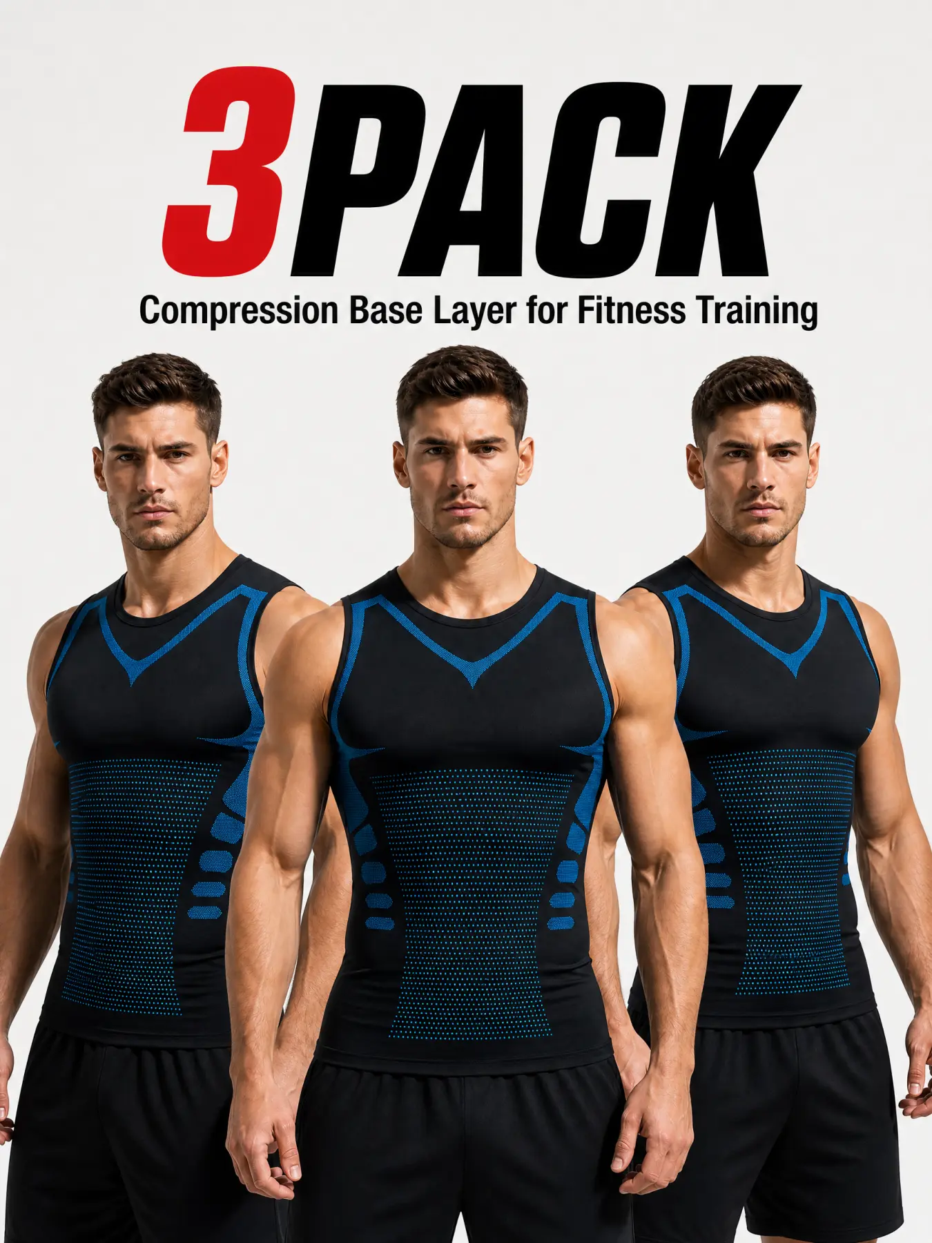 5 Pack Mens Muscle Compression Tank Tops, 3D Pressure Support Cooling Sleeveless Shirts, Breathable Sport Undershirts for Basketball Gym Exercise