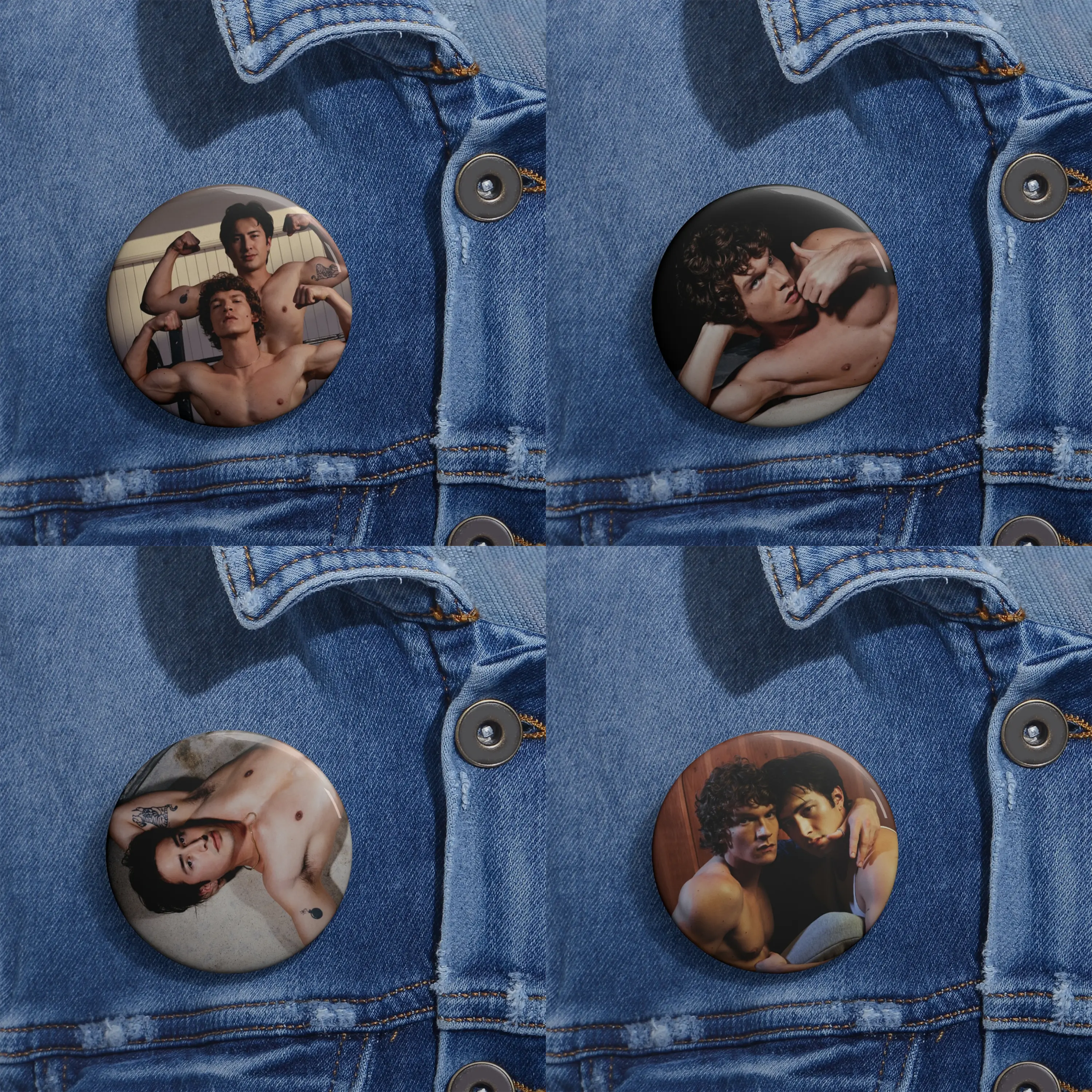 Heated Rivalry Pinbacks - Hudson Williams and Connor Storrie Pin Buttons, Celebrity Crush Pinbacks