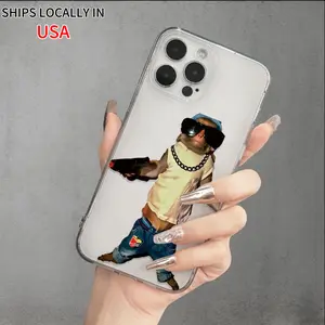 [TPU Phone Case] Shockproof Anti-Fall TPU Phone Case |       Monkey Holding A Gun Pattern Full-Body Protection |       for iPhone 16 15 14 13 12 11 XS XR X 7 8 Mini Plus Pro Max SE, Transparent, for Men and Women Cover Protective Casing Smartphone
