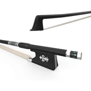 Carbon Fiber Violin Bow, Hand Crafted by Professional Violin & Bow Makers, , Stiff & Well Balanced, Made with Mongolian Horse Hair, For Violinists & Fiddlers of All Skill Levels