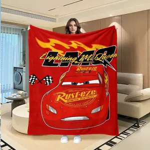 Cars Lightning Mcqueen Flannel Blanket, Flame Rust-Eze Identifier, Soft Skin-Friendly, Bedroom Nap Sofa Warm Cover, Holiday Gift