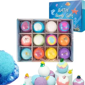 12Pcs Surprise Bath Bombs with to-ys Inside, Easter Egg Gift Set Featuring Dino and Ocean Themes, Natural Sea Salt Fizzing Spa Balls, Skin-Friendly Sensory Play and Fun Bubble Activity for Boys Girls