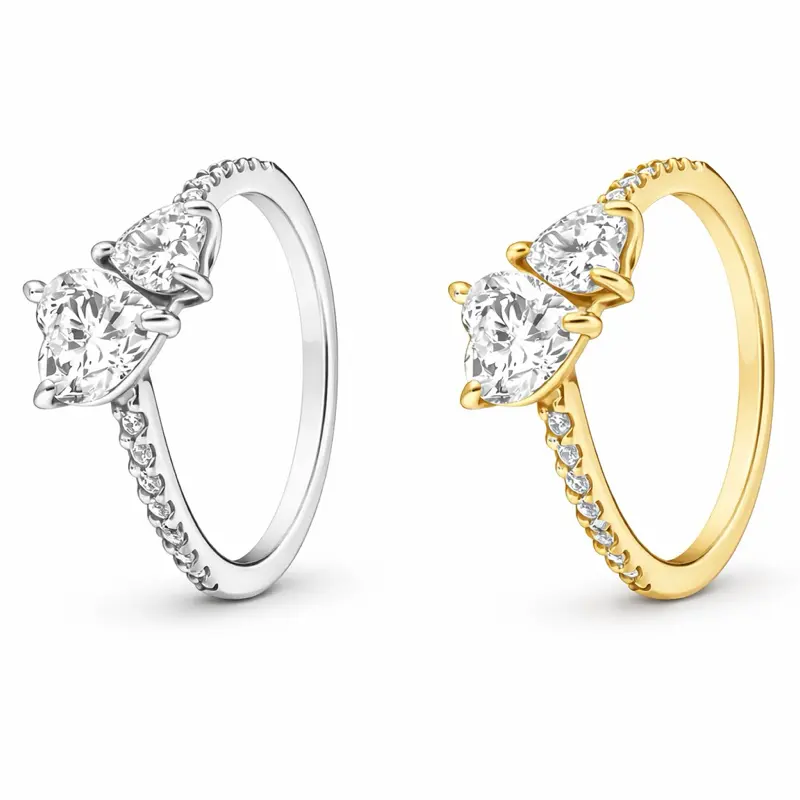 Sparkling Double Heart Ring Jewelry Ring Engagement Rings Sparkling Double Heart Ring Jewelry Ring Engagement Rings