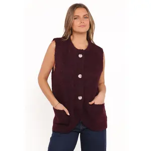 Avery Knit Vest - Wine
