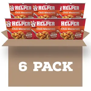 Hamburger Helper Chili Macaroni Microwave Cup (2 oz - 6 Pack) No Artificial Flavors, Ready in 4 Minutes, Quick Meals for Midweek Dinners, Busy Evenings & Families On-the-Go