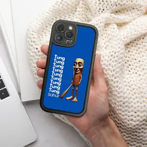 Phone Case: 1 Tung Tung Tung Tung Tung Tung Tung Tung Tung Sahur Italian Brainrot Phone Case Buffer Anti-collision Phone Cases Suitable for Various Models of iPhone 17 16 15 14 13 Pro Max Cover