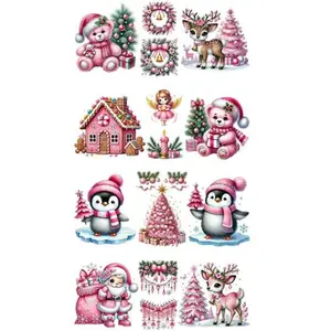 4pcs Christmas Winter Snowman UV DTF Cup Wraps Winter UV DTF Transfer Waterproof Sticker for Glass Cups Furniture Craft DIY Crafts Rub on Transfer Stickers for DIY Water Bottle Laptop Decal Car Sticker Sheets