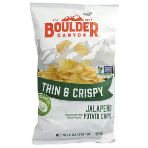 Boulder Canyon Thin & Crispy Potato Chips, Jalapeño, 6 oz (170.1 g)