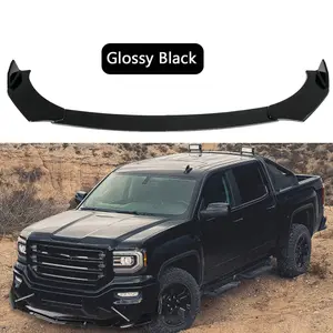 For GMC for Sierra 1500 Front Bumper Lip Chin Spoiler Splitter Kit Glossy Black Truck Bed Cover Automotive