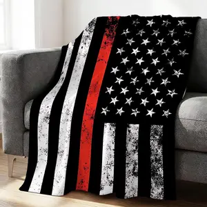 American Flag Print Flannel Blanket, Soft and Delicate Against The Skin, Suitable for All Seasons and Air-Conditioned Rooms, Breathable and Not Stuffy, Perfect for Watching Tv, Taking A Nap, or Relaxing At Home.