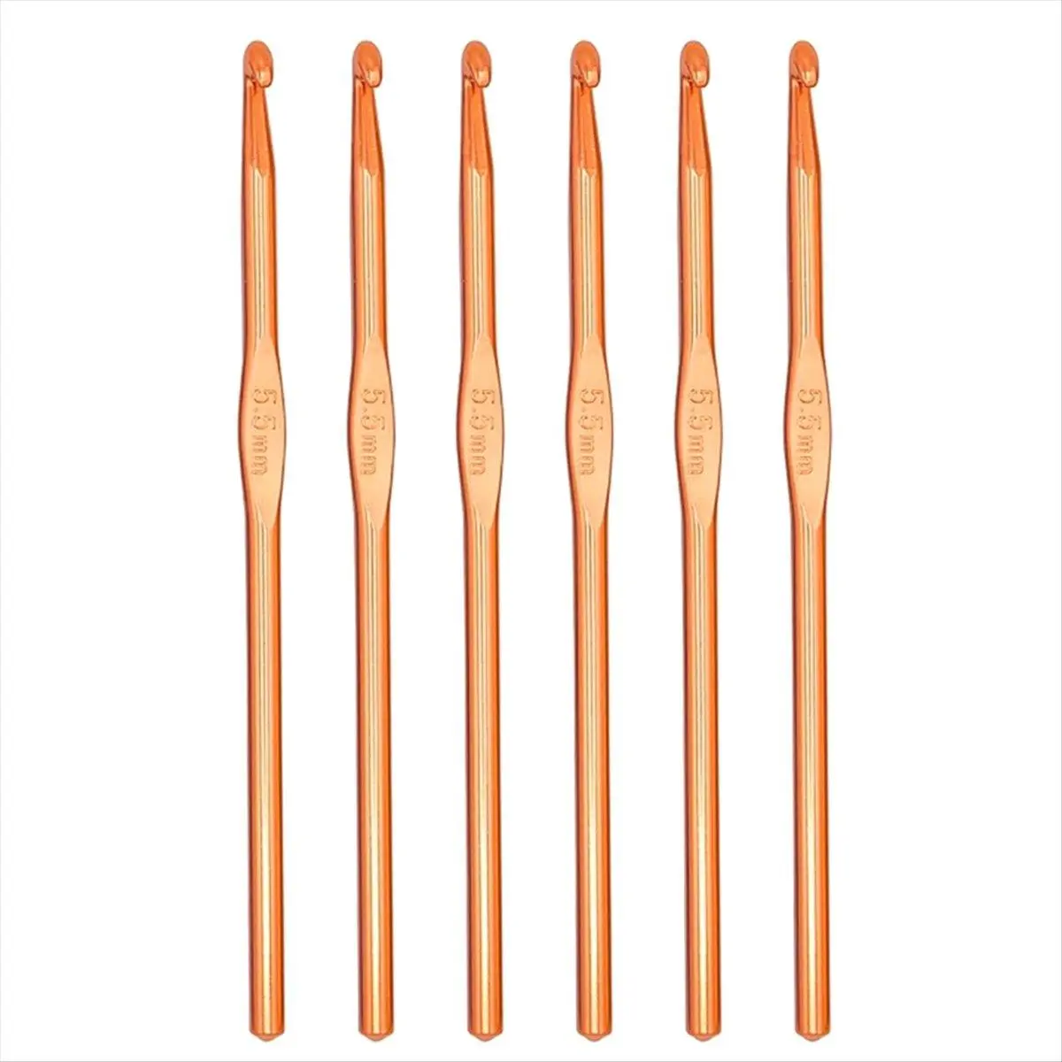 6Pcs Superior Aluminum Crochet Hook Set, Light, Durable & Smooth Knitting Needles, 5.5mm US Size I (Size 9)