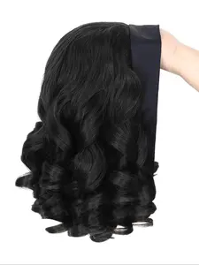 Headband Curly Wigs for Synthetic Wig, Wavy Synthetic Hair, Featuring Long Wavy Styles Without Lace Fronts, These Glueless Wigs Have Soft, Voluminous Curls And Water Wave Textures, Deep Wavy Wigs for Daily & Party Wear