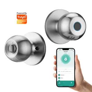 Smart Fingerprint Door Knob Lock 3 in 1 Keyless Entry Biometric Door Lock with App Control Local Data Storage for Bedroom Door Apartment Home Office