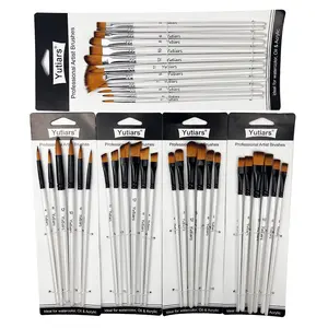 36Pcs Professional Acrylic Paint Brushes - High-Quality Nylon Bristles with 6 Versatile Brush Types (Round/Flat/Fan/Angle/Filbert/Fine Detail), Suitable for Art Creation, DIY Projects, School Work & Studio Painting