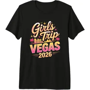 Women's girls trip to Vegas Graphic T-Shirt - Short Sleeve Crew Neck Regular Fit Casual Wear | Soft & Breathable Fabric, Durable Print, Everyday Comfort, Machine Washable