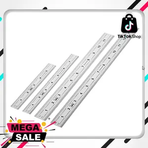 Mr. Pen- Machinist Ruler, 4 Pack (6, 8, 12, 14 inch), Metric Ruler, Millimeter Ruler, (1/64, 1/32, mm and .5 mm), 6 inch Ruler, Stainless Steel Ruler