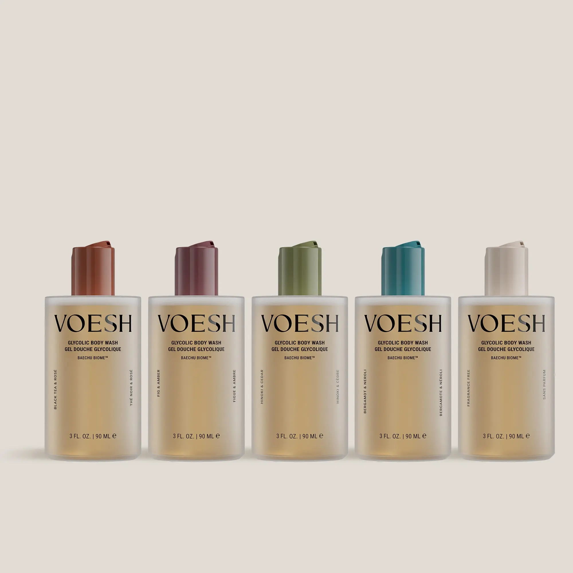VOESH Glycolic Body Wash Discovery Set ($50 Value) | Exfoliating Body Cleansers with Glycolic Acid for Smooth, Glowing Skin