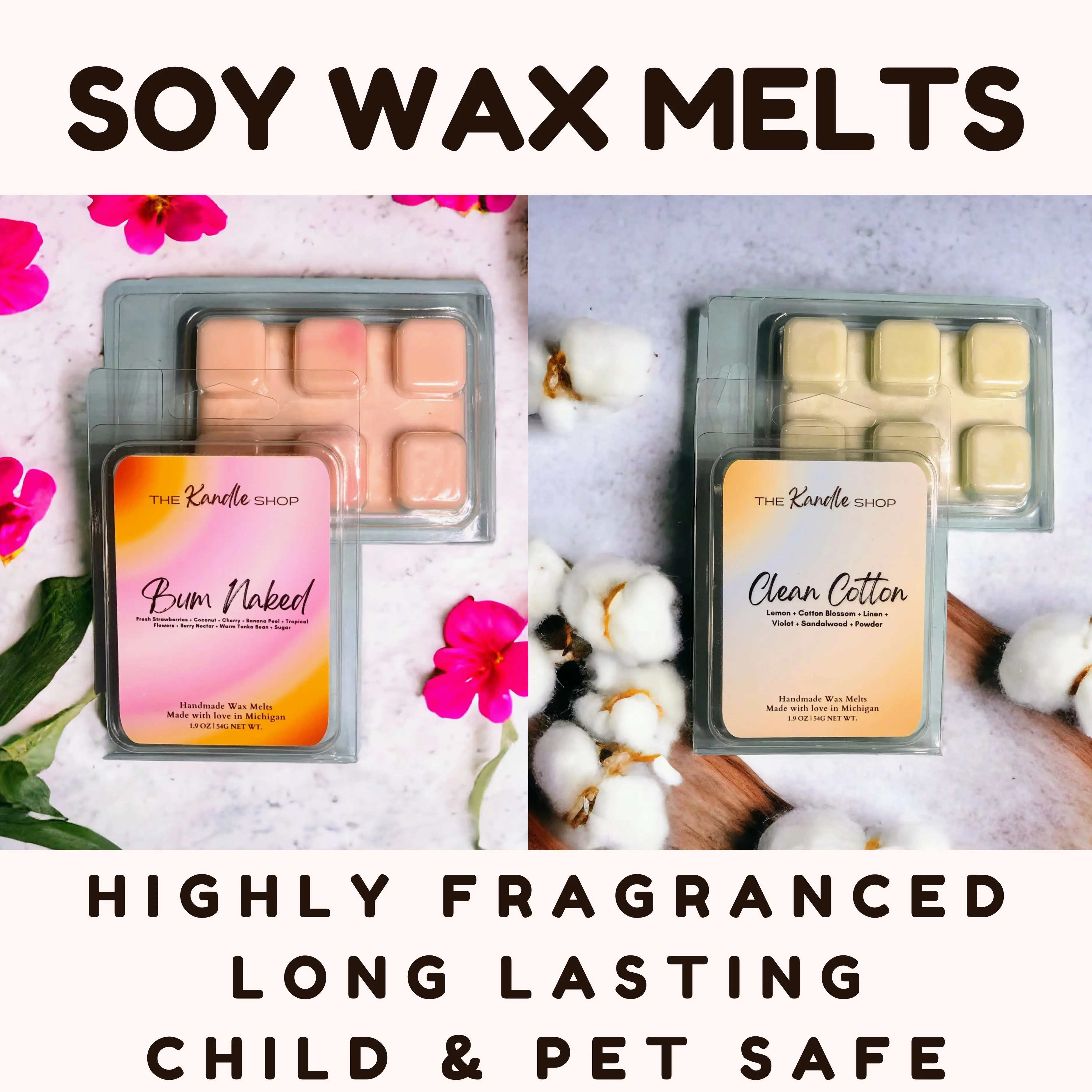 STRONG SCENTED | LONG LASTING | SOY WAX MELTS | LARGE VARIETY | HANDMADE | PET & CHILD SAFE Candle Decor Fragrance Berry Coconut Cherry Cookie