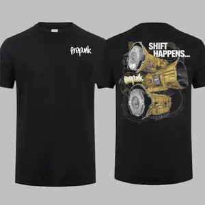 Firepunk Shift Happens T-Shirt Gift For Truck Lover 100% Cotton Top Menswear Made in USA High-Quality Cotton Fabric Available in S to 4XL Sizes
