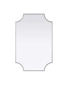Elegant Kitchen & Bath MR3D2742SIL 27 x 42 in. Rectangle Notched Metal Mirror, Silver